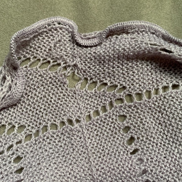 Gap Lavender Purple Crochet Knit Scarf Ruffle Edge - Picture 6 of 11